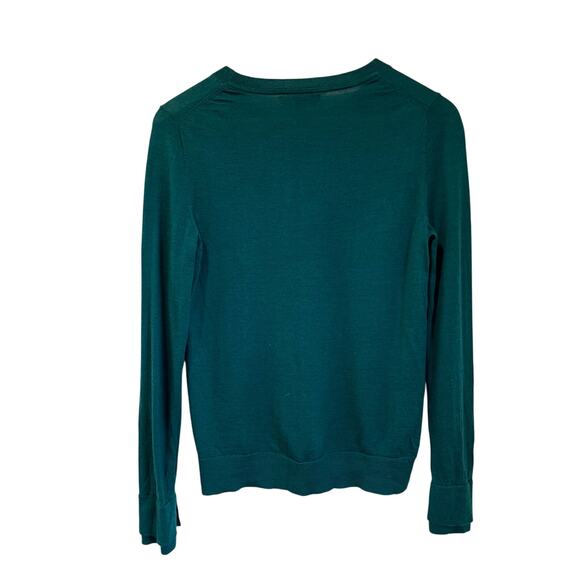 Banana Republic Merino Wool Crewneck Long Sleeve Sweater Teal Soft Knit S - Picture 2 of 6